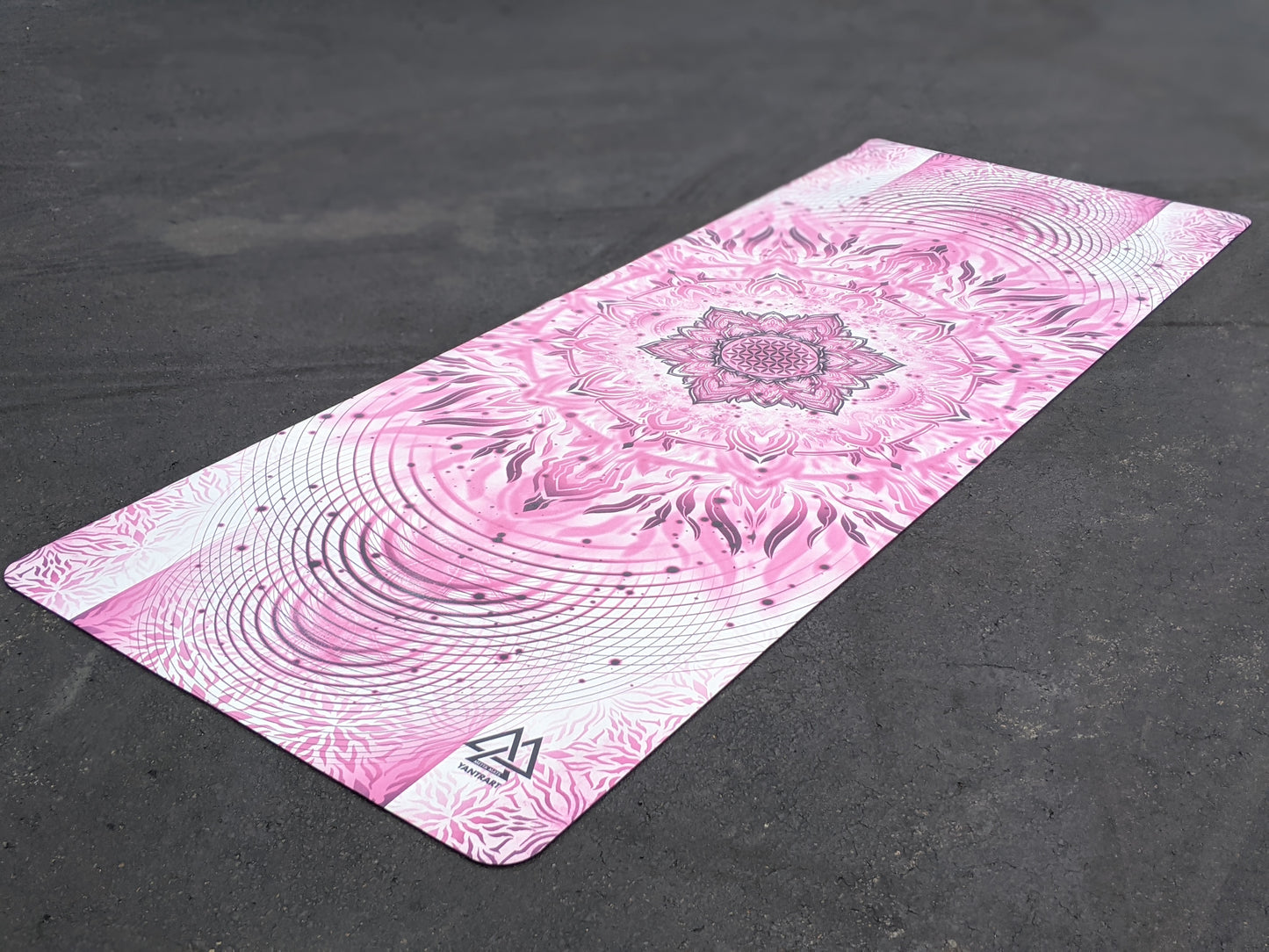 "Pink Aligned Flower" Yoga Mat
