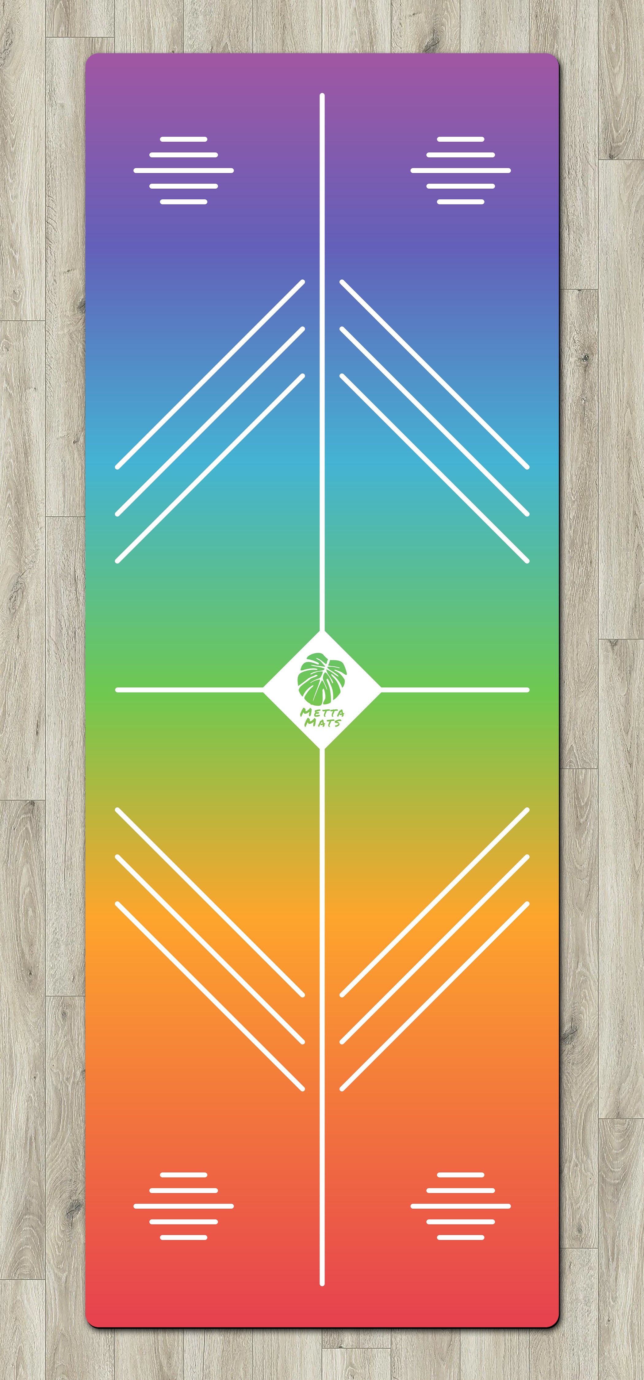 "Chakra Ombre" Alignment Yoga Mat