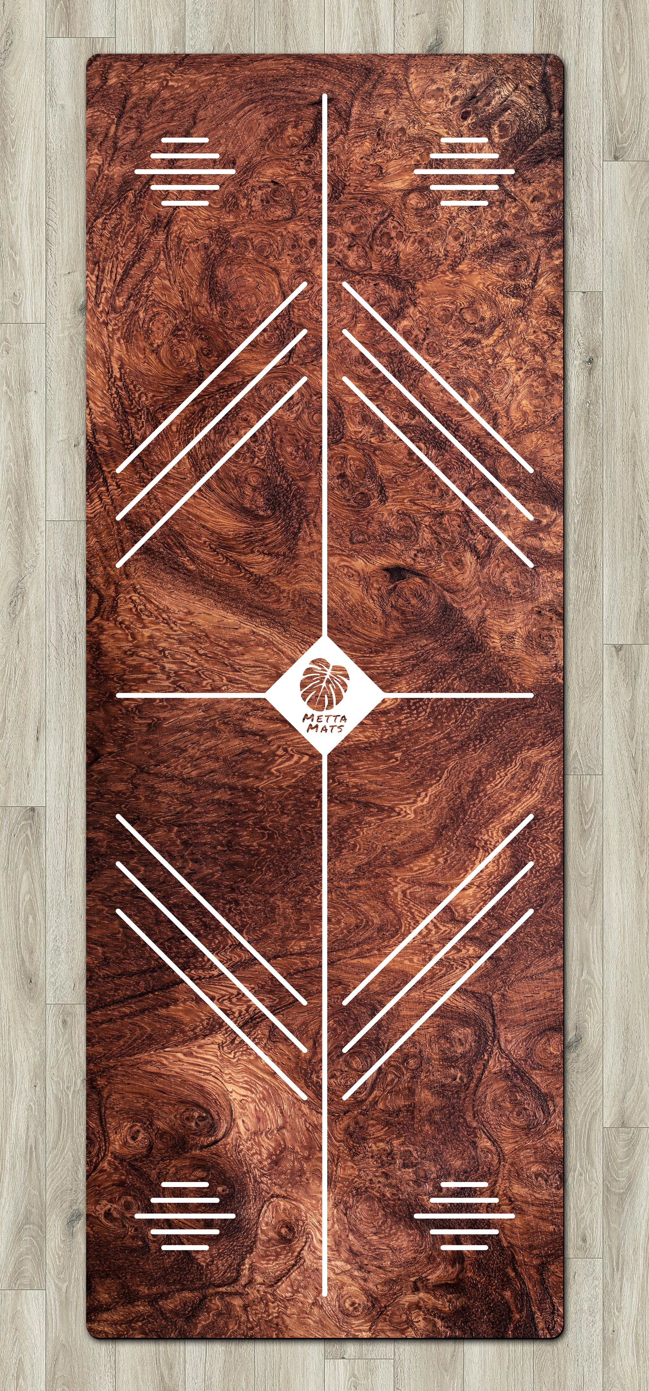 "Marbled Woodgrain" Alignment Yoga Mat