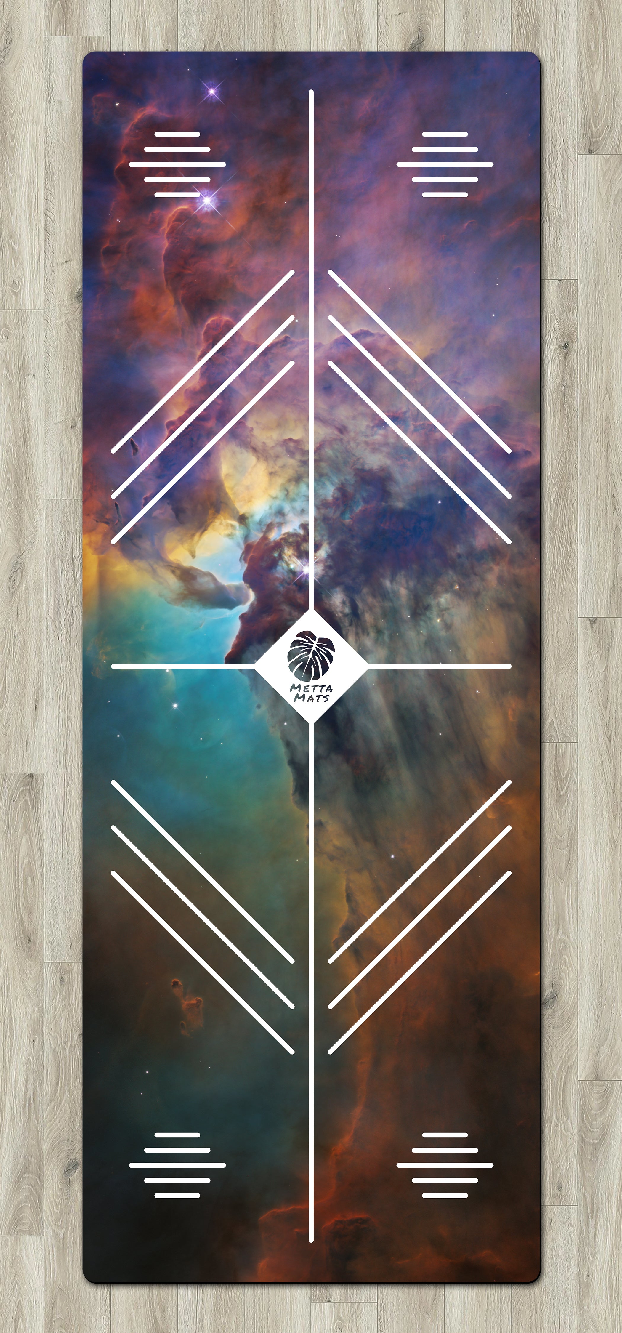 "Nebula Rising" Alignment Yoga Mat