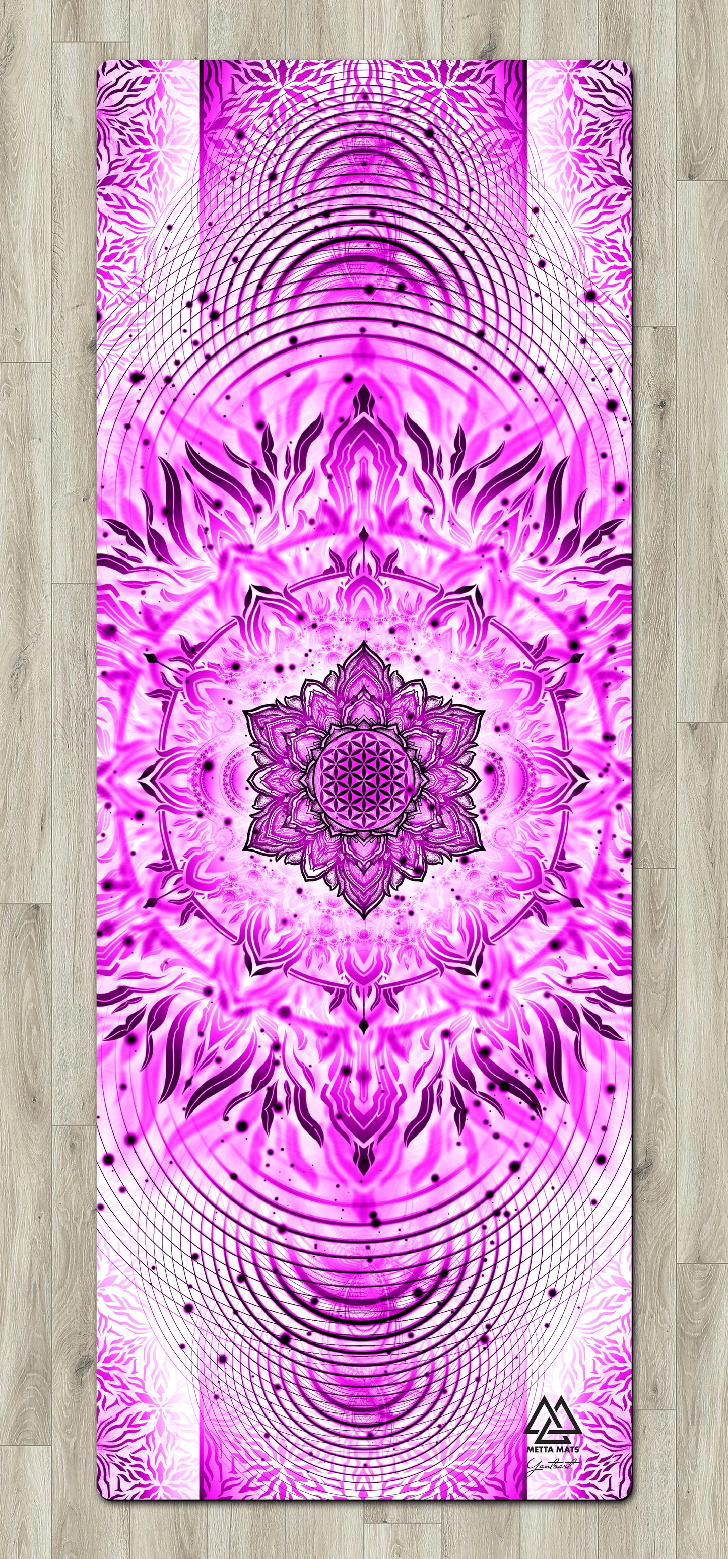 "Pink Aligned Flower" Yoga Mat